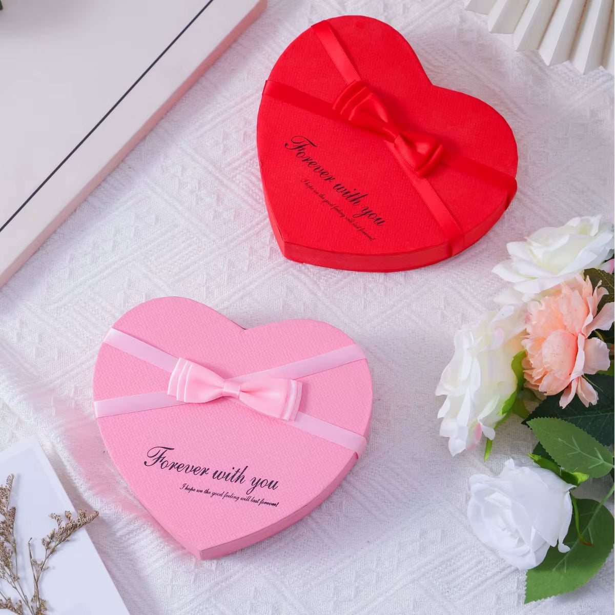 Coffret Cœur Roses & Ourson – Cadeau Romantique Saint-Valentin 💝